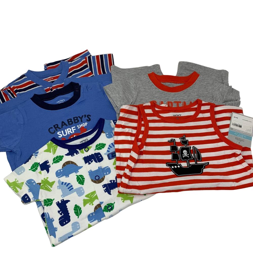 Carter's Boy's Size 6 Months 5 Piece Tops Set Assorted Brands Prints NEW